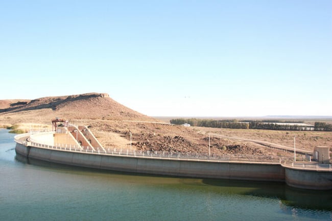 Dam wall date palm plantation Naute Dam Namibia Namibian.org