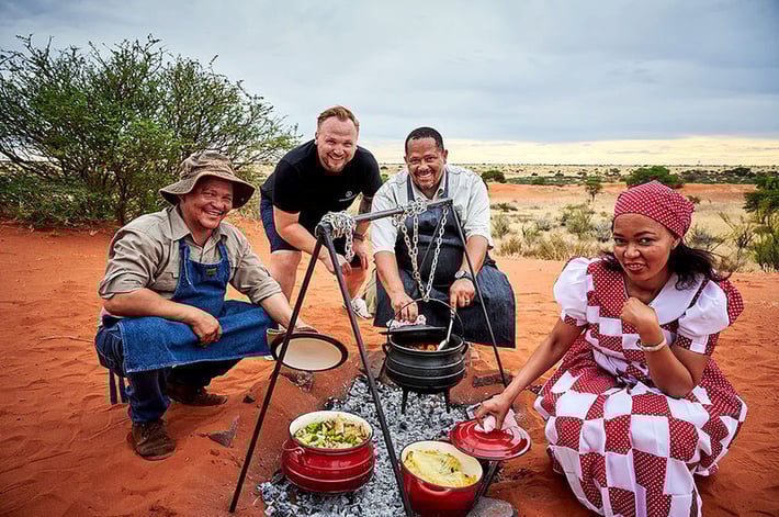 Ankerkraut Taste of Namibia Stefan Lemcke Frederik Breshnef Mandie Gondwana Collection Potjie Kalahari Namibia
