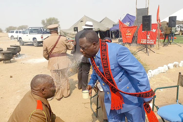  23-08-29 Maharero Tjinaani Chief Maharero Royal House, blessing participant smph 23-08-27 video screenshot web 960 x 640Â 