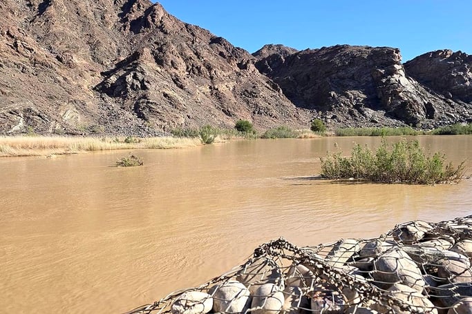 Floods Fish river Fish River Canyon Ai Ais Photo Post Anneke Agenbag 11 April 2025 Facebook group 'ReÃ«n in Namibia'