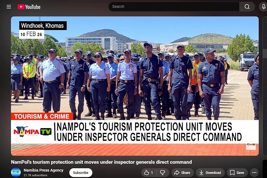Tourist safety Namibia becoming top priority Tourism Protection Unit reports directly to Inspector General Screenshot Report Namibian news agency Nampa