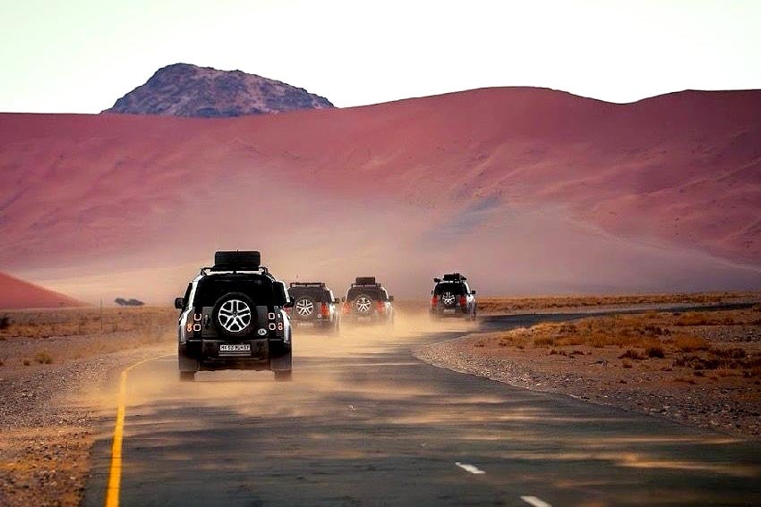 Marketing cooperation between NTB Edelweiss Land Rover Experience Self-drive tour through Namibia for journalists and influencers from Switzerland Photo Post Matthias Lemcke NTB Director for Europe on LinkedIn