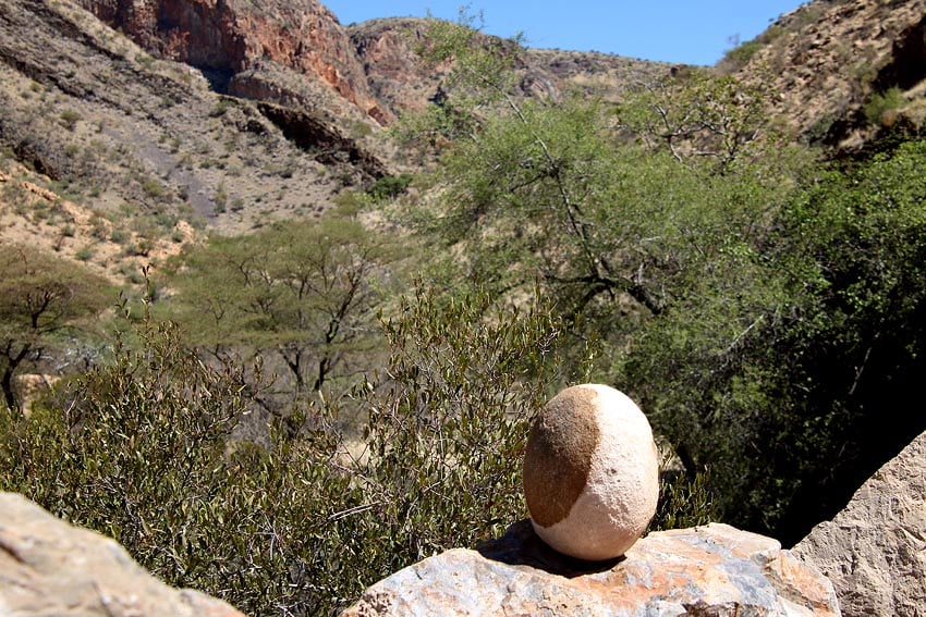Happy Easter in Namibia This egg-shaped rock found and photographed in the Naukluft Mountains is neither painted nor polished Photo Sven-Eric Stender