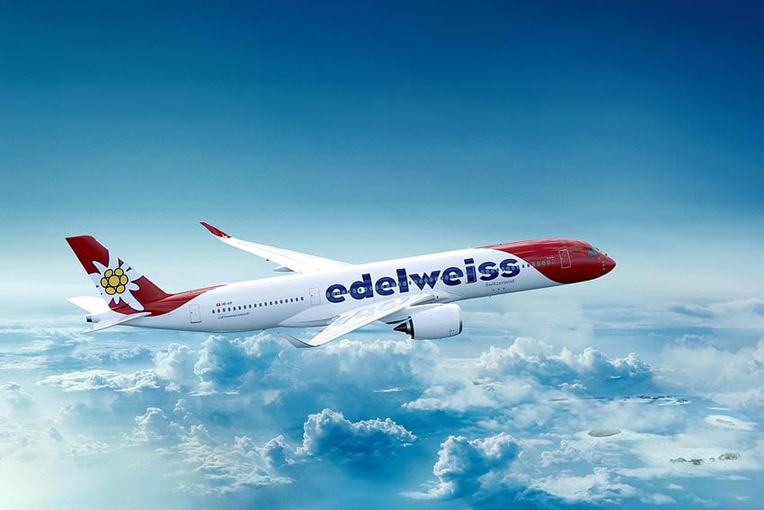 Will fly non-stop from Zurich to Windhoek first twice a week from mid-July three times a week until end October 2026 an Airbus A350 from Swiss airline Edelweiss Photo Edelweiss