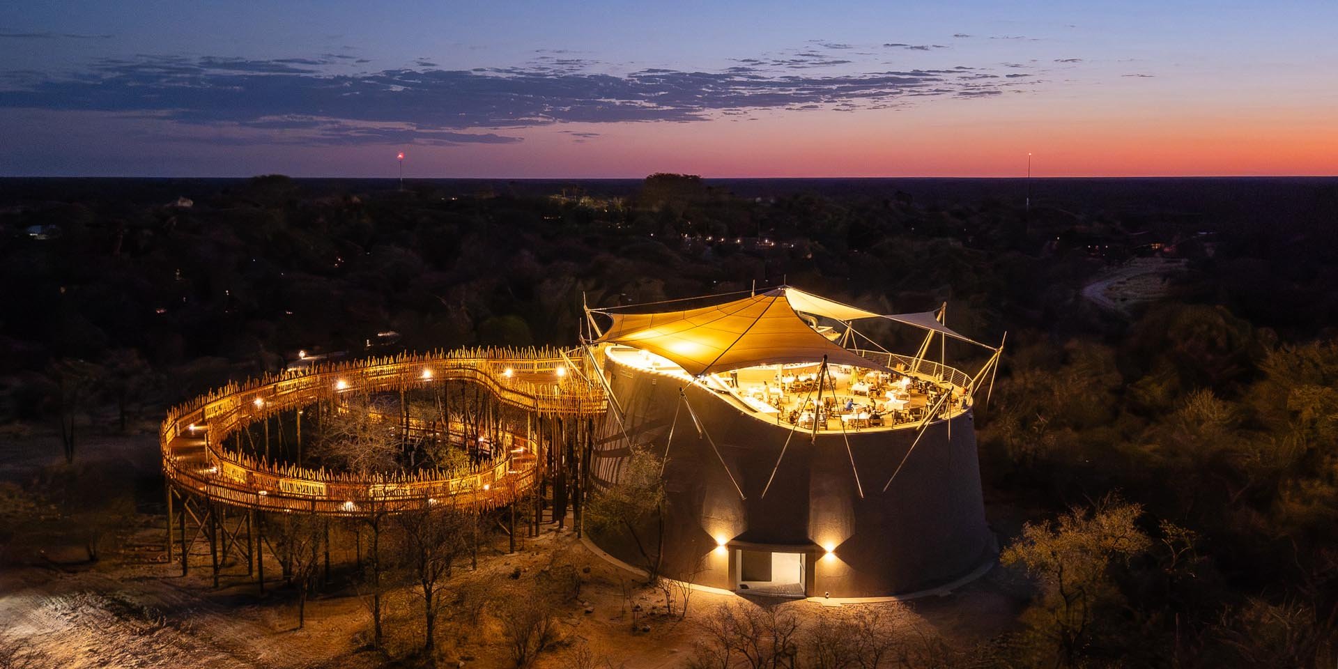 'Sky Boma' of modernised Mokuti Etosha Lodge on eastern edge of Etosha National Park Photo O&amp;L Leisure
