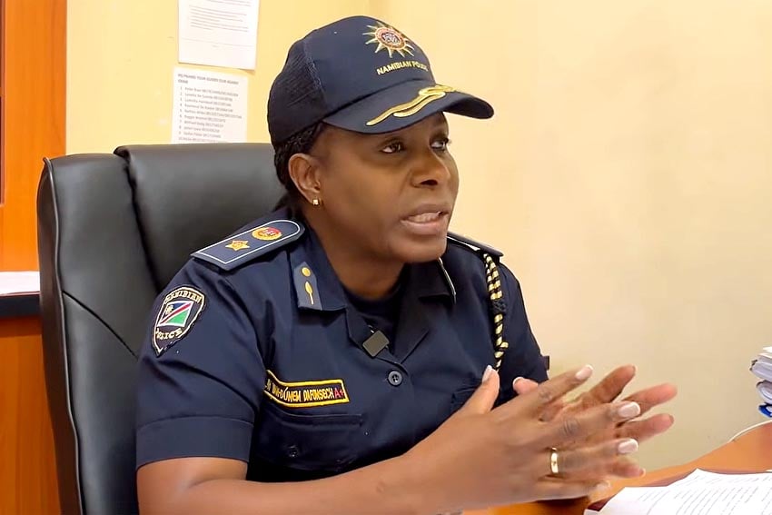 Successful initial assessment after just four months head of NamPol Tourism Protection Unit Chief Inspector Christina van Dunem daFonsech-Shikongo discusses her work in an interview Photo Screenshot from One Africa report