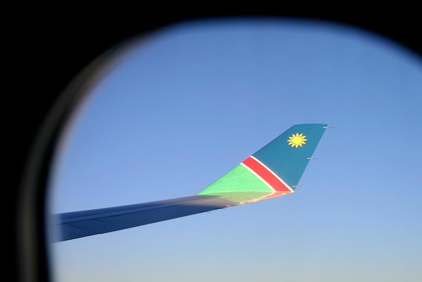 Namibian flag on wingtip Five years after Air Namibia ceased operations Namibia's new state-owned airline is gradually taking shape Photo 2008 Sven-Eric Stender