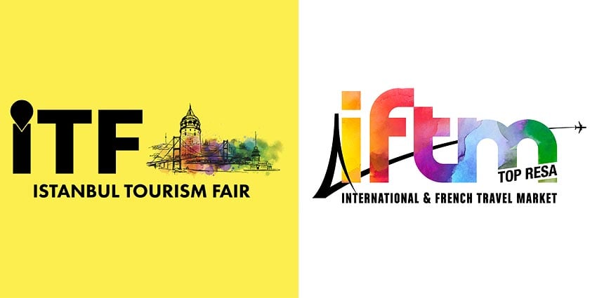Logos of Istanbul Tourism Fair ITF and IFTM International French Travel Market Top Resa in Paris Sources: IstanbulTurizmFuari.com.tr and IFTM.fr