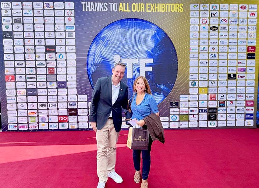 Pleased with successful discussions at Istanbul Tourism Fair ITF NTB Director Europe UK CIS Matthias Lemcke and Honorary Consul for Namibia in Istanbul Gunnur Diker Photo Post on Matthias Lemcke's LinkedIn page