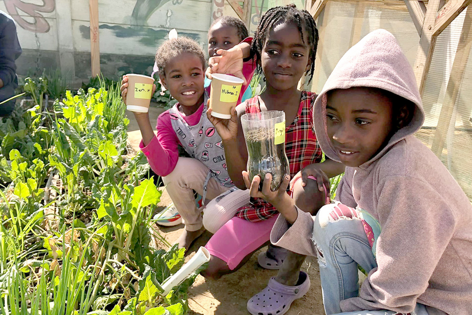 Project Good Food Namibia Swakopmund district Mondesa Children afternoon school Bexa's Inquisitive Stars Vegetable and herb garden 