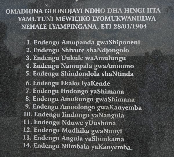 The names of senior councillors who died in the attack on Fort Namutoni have been inscribed on a wall at the King Nehale Warriorsâ€™ Memorial at Namutoni.