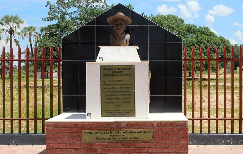 A bust of King Mandume was unveiled in 2017 at Omhedi. Photo by: Willie Olivier