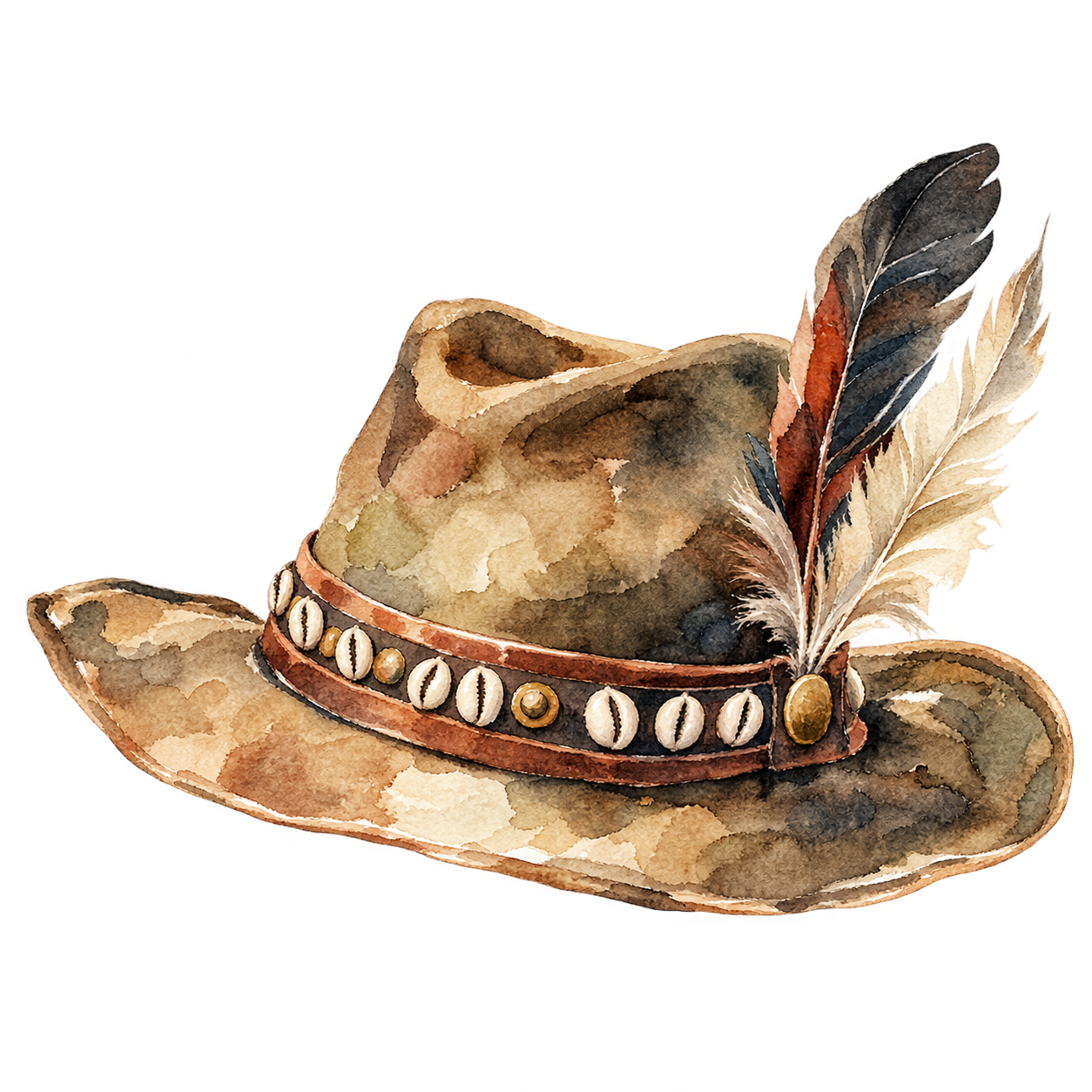 Watercolour illustration inspired by Hendrik Witbooi’s distinctive historical hat.