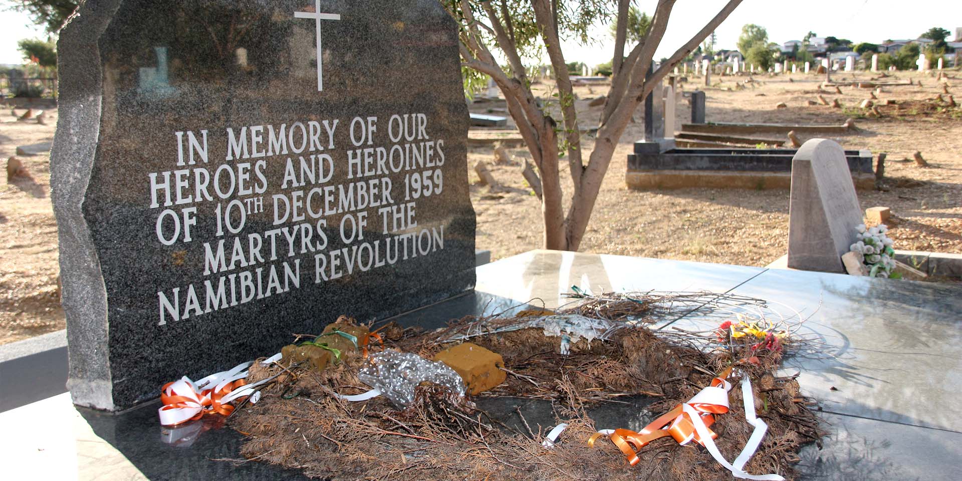 Memorial stone Old Location cemetery serves memorial site commemorate massacre 10 December 1959 Namibian.org