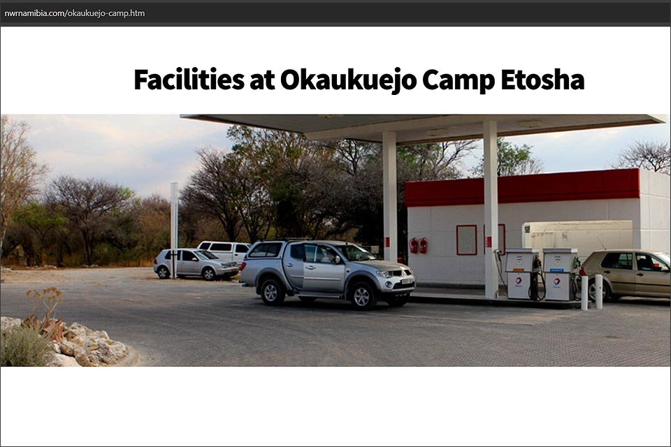 Petrol stations Out of fuel at rest camps of parastatal Namibia Wildlife Resorts at Okaukuejo