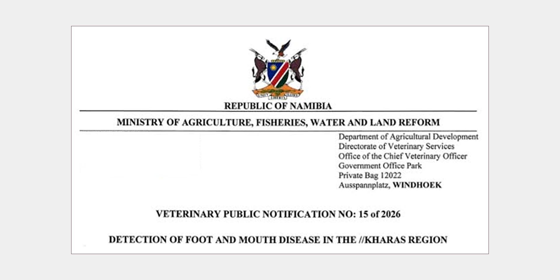 FMD: Ban on transporting meat products